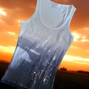 AUGUST SILK OMBRE SEQUIN TANK